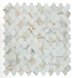 Fish Scale Calacatta Gold Polished Marble Mosaic Tile