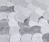 Fish Scale Dusk Polished Marble Mosaic Tile