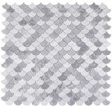 Fish Scale Dusk Polished Marble Mosaic Tile