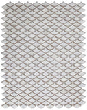 Fish Scale Fancy White Glossy Porcelain Mosaic Tile