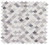 Fish Scale Palissandro Polished Marble Mosaic Tile