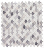 Fish Scale Palissandro Polished Marble Mosaic Tile