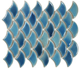 Fish Scale Navy Glossy Porcelain Mosaic Tile