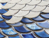 Fish Scale Royal Blue Glossy Porcelain Mosaic Tile