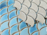 Fish Scale Sky Glossy Porcelain Mosaic Tile
