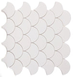 Fish Scale Thassos Polished Marble Mosaic Tile