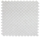 Fish Scale Thassos Polished Marble Mosaic Tile