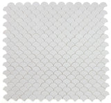 Fish Scale Thassos Polished Marble Mosaic Tile