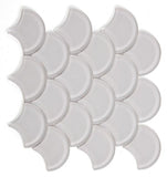 Fish Scale White Glass Glossy Glass Mosaic Tile