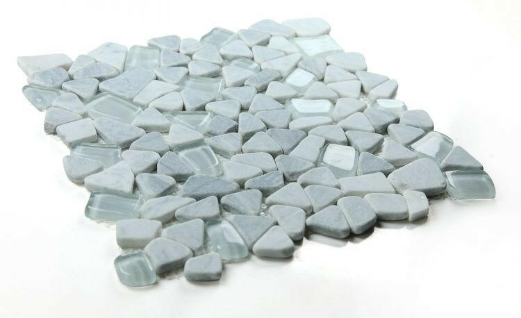 Drop Grey Rubble Mosaic Wall Tile-Mixed Mosaic-American Tile Depot