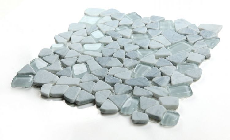 Drop Grey Rubble Mosaic Wall Tile-Mixed Mosaic-American Tile Depot