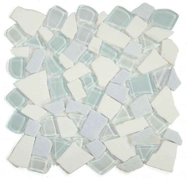 Drop Sky Rubble Mosaic Wall Tile-Mixed Mosaic-American Tile Depot