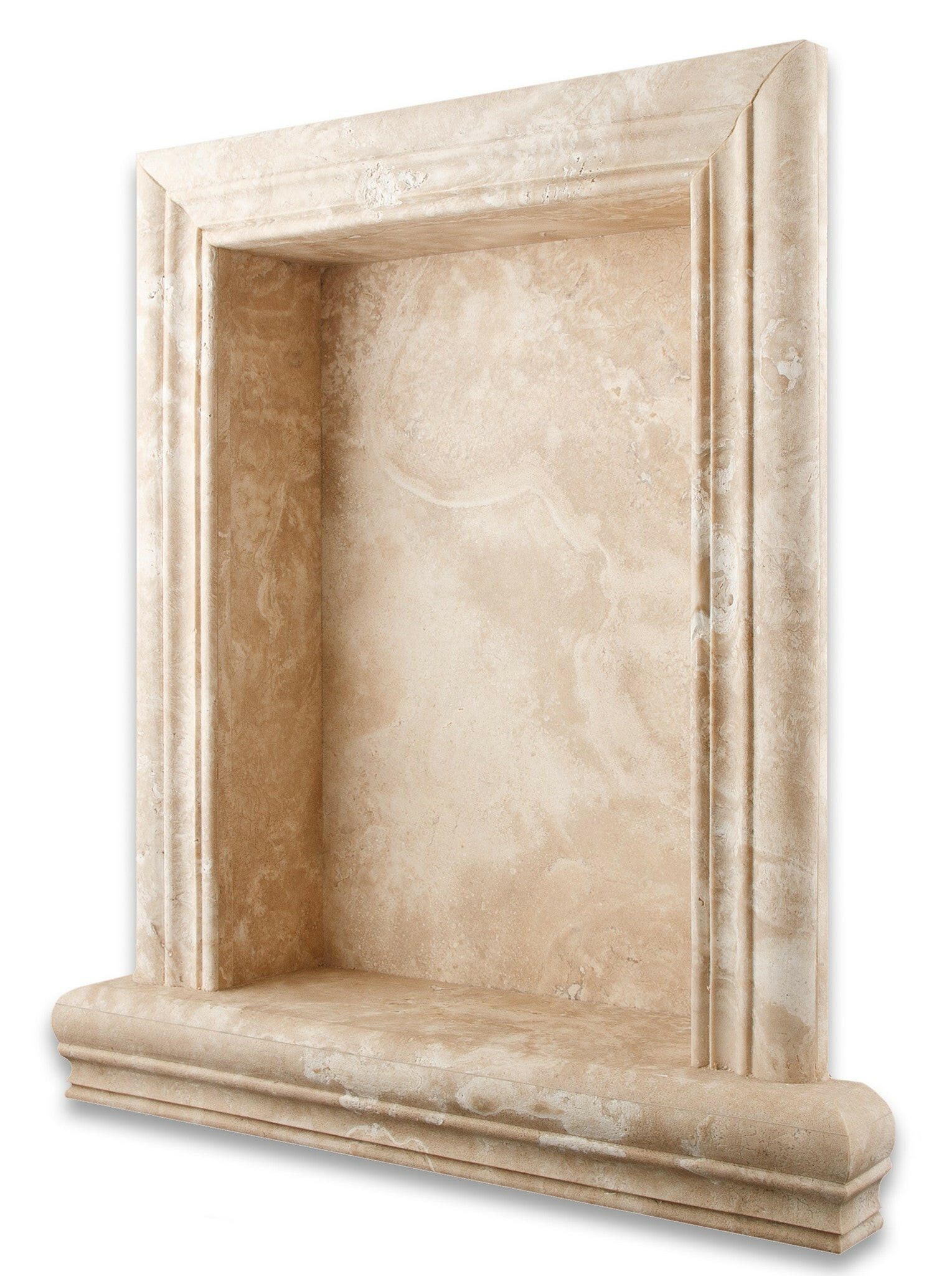 Durango Cream Travertine Hand-Made Custom Shampoo Niche / Shelf - LARGE - Honed-Accessories-American Tile Depot