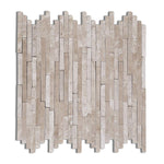 Durango Cream Travertine Polished & Split-Faced (Mix) Random Strip Mosaic Tile-Travertine Mosaic-American Tile Depot