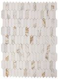Sapphire Calacatta Polished Elongated Hexagon Marble Mosaic Tile