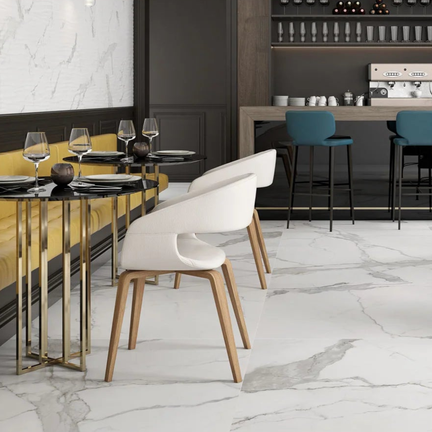 12 X 24 Classici Statuario Glossy Marble Look Porcelain Tile