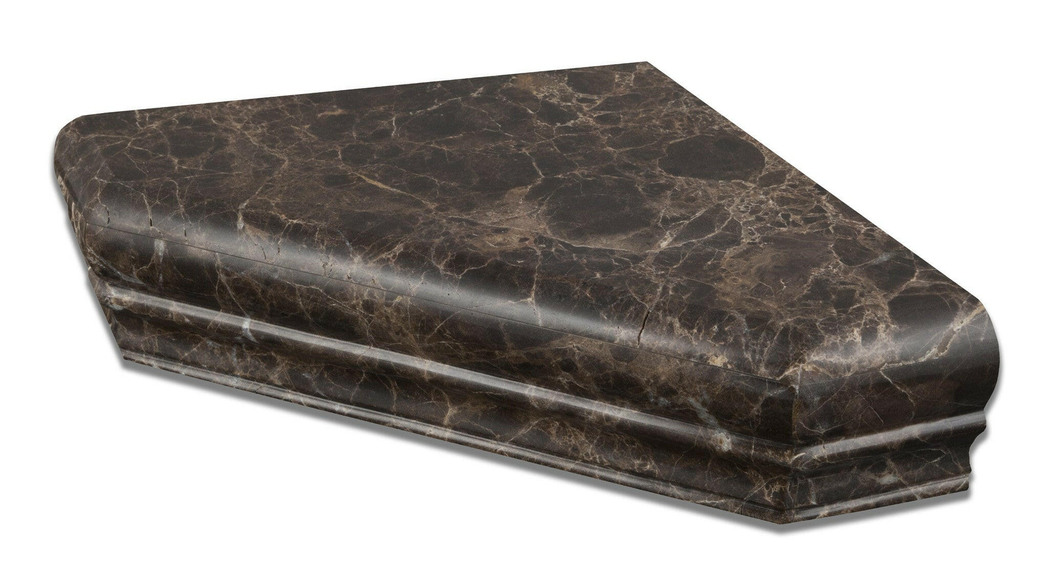 Emperador Dark Marble Hand-Made Custom Shower Corner Shelf - Polished-Accessories-American Tile Depot