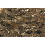 Emperador Dark Marble Polished 1" Diamond Mosaic Tile-Marble Mosaic-American Tile Depot