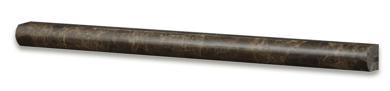 Emperador Dark Marble Polished 3/4 X 12 Bullnose Liner-Marble Molding/Trim-American Tile Depot