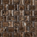 Emperador Dark Marble Polished 3D Small Bread Mosaic Tile-Marble Mosaic-American Tile Depot