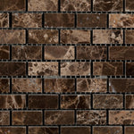 Emperador Dark Marble Polished Baby Brick Mosaic Tile-Marble Mosaic-American Tile Depot