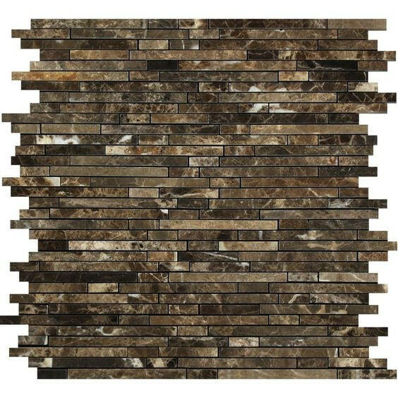 Emperador Dark Marble Polished Bamboo Sticks Mosaic Tile-Marble Mosaic-American Tile Depot