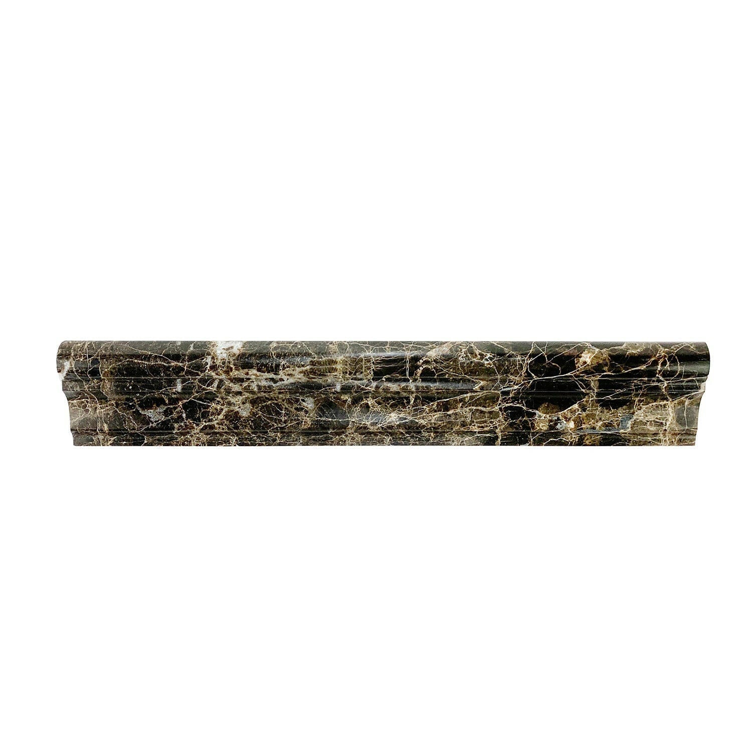 Emperador Dark Marble Polished F-5 Chair Rail / Crown Molding Trim-Marble Molding/Trim-American Tile Depot