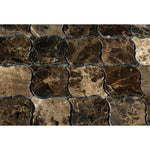 Emperador Dark Marble Polished Lantern Arabesque Mosaic Tile-Marble Mosaic-American Tile Depot