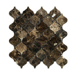 Emperador Dark Marble Polished Lantern Arabesque Mosaic Tile-Marble Mosaic-American Tile Depot