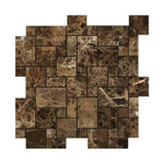 Emperador Dark Marble Polished Mini Versailles Mosaic Tile-Marble Mosaic-American Tile Depot