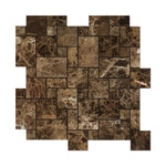 Emperador Dark Marble Polished Mini Versailles Mosaic Tile-Marble Mosaic-American Tile Depot