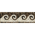 Emperador Dark Marble Polished Wave Border Listello w/ Crema Marfil Dots-Marble Border-American Tile Depot