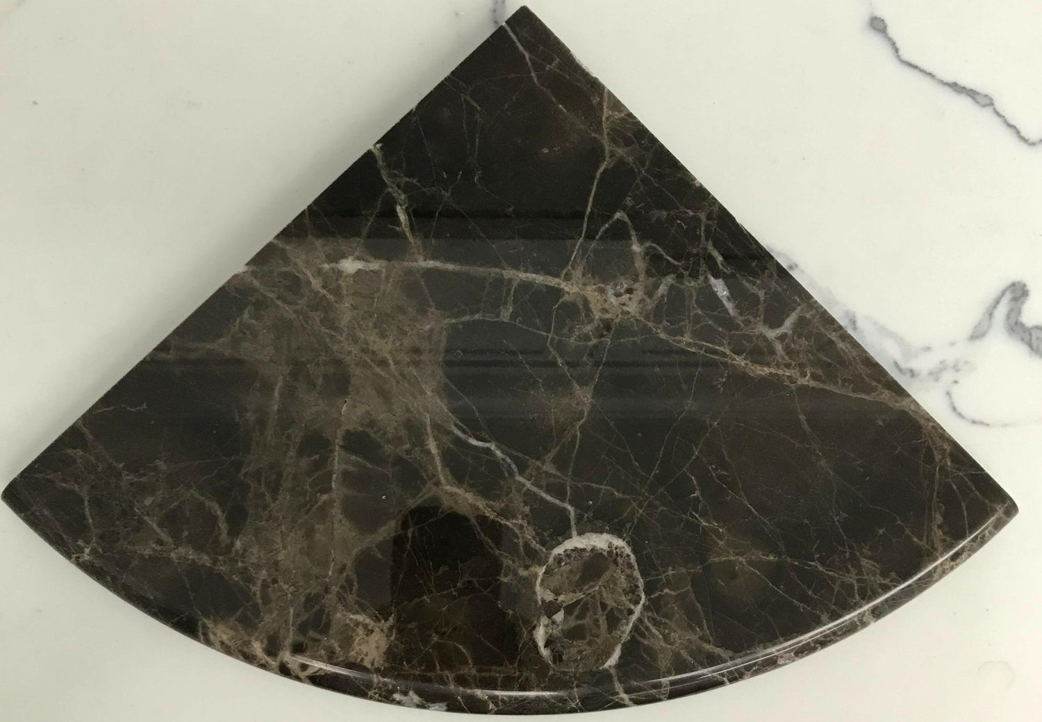 Emperador Dark Marble Shower Corner Shelf - Polished-Accessories-American Tile Depot