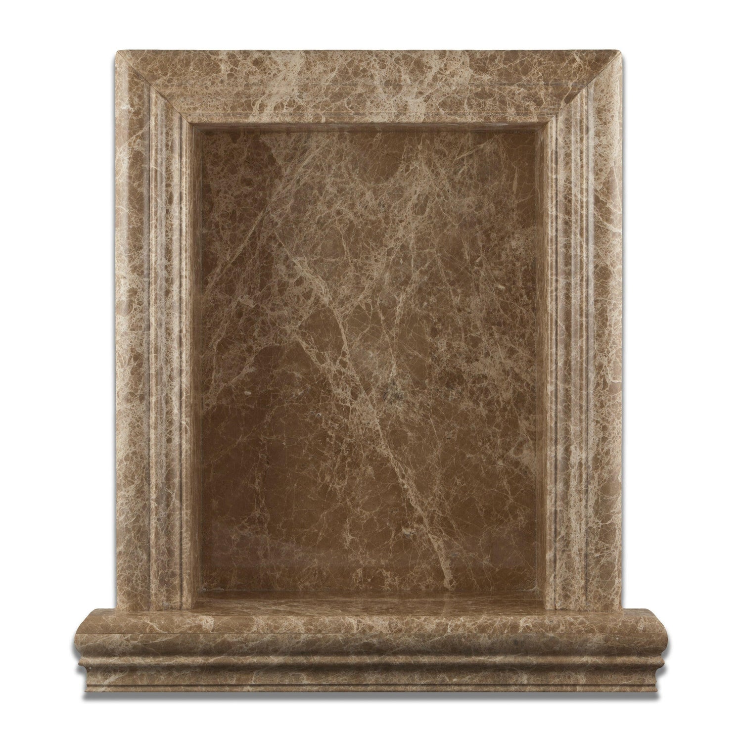 Emperador Light Marble Hand-Made Custom Shampoo Niche / Shelf - LARGE - Polished-Accessories-American Tile Depot