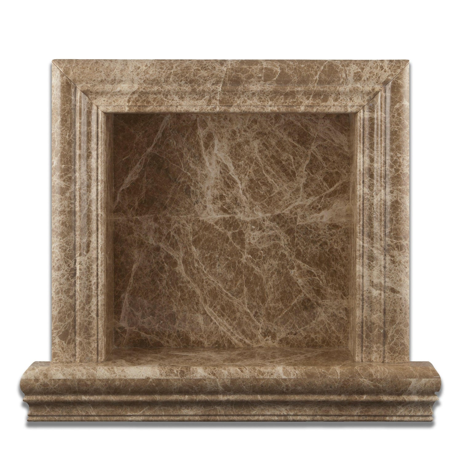 Emperador Light Marble Hand-Made Custom Shampoo Niche / Shelf - SMALL - Polished-Accessories-American Tile Depot