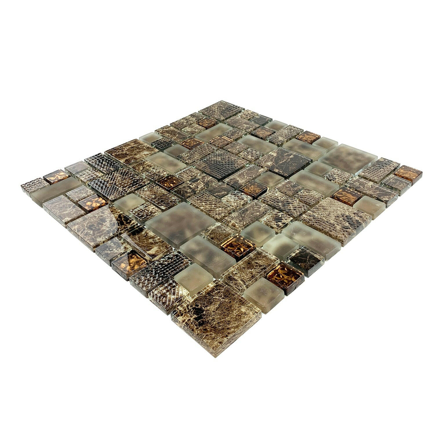 Emperador Marble Look Glass Mosaic Tile-Glass Mosaic-American Tile Depot