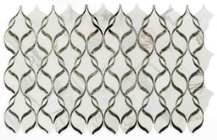 Fame Mirror Calacatta Polished Twirl Mosaic Wall Tile-Mixed Mosaic-American Tile Depot