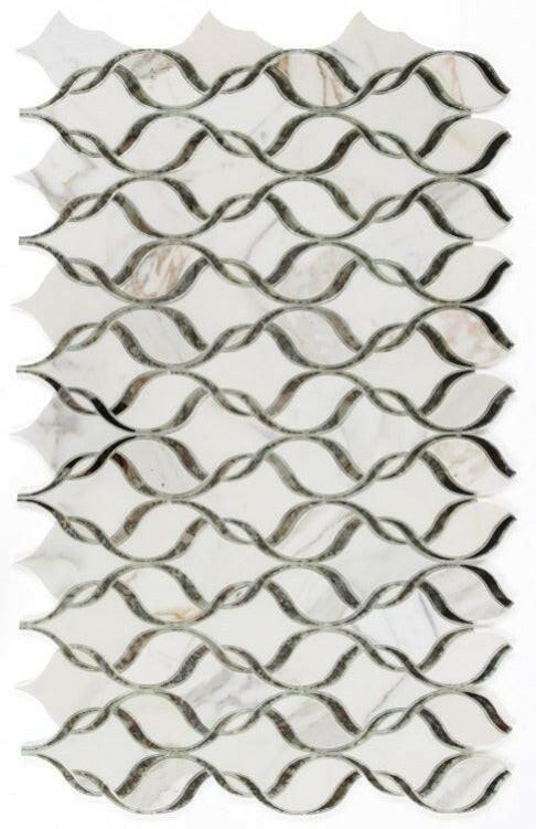 Fame Mirror Calacatta Polished Twirl Mosaic Wall Tile-Mixed Mosaic-American Tile Depot