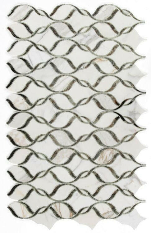 Fame Mirror Calacatta Polished Twirl Mosaic Wall Tile-Mixed Mosaic-American Tile Depot