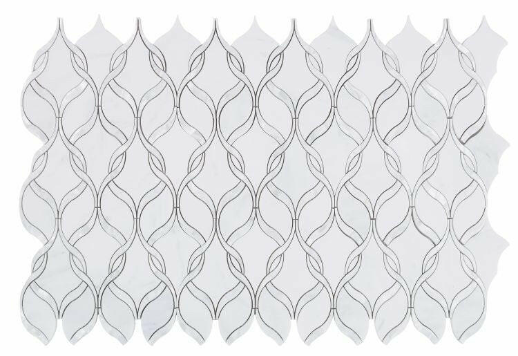 Fame Pearl Snow Twirl Mosaic Wall Tile-Mixed Mosaic-American Tile Depot