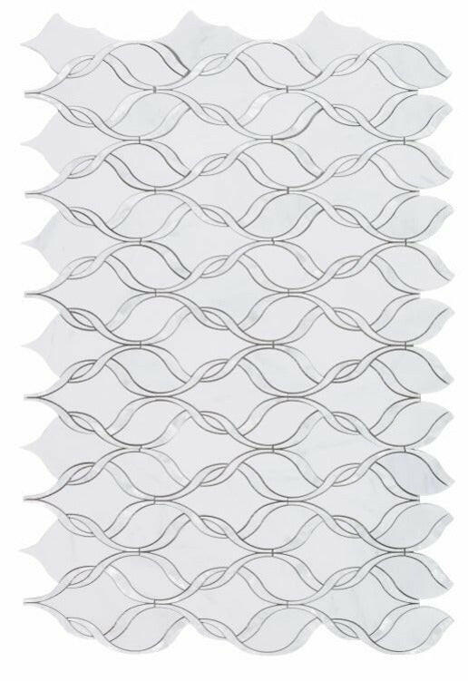 Fame Pearl Snow Twirl Mosaic Wall Tile-Mixed Mosaic-American Tile Depot