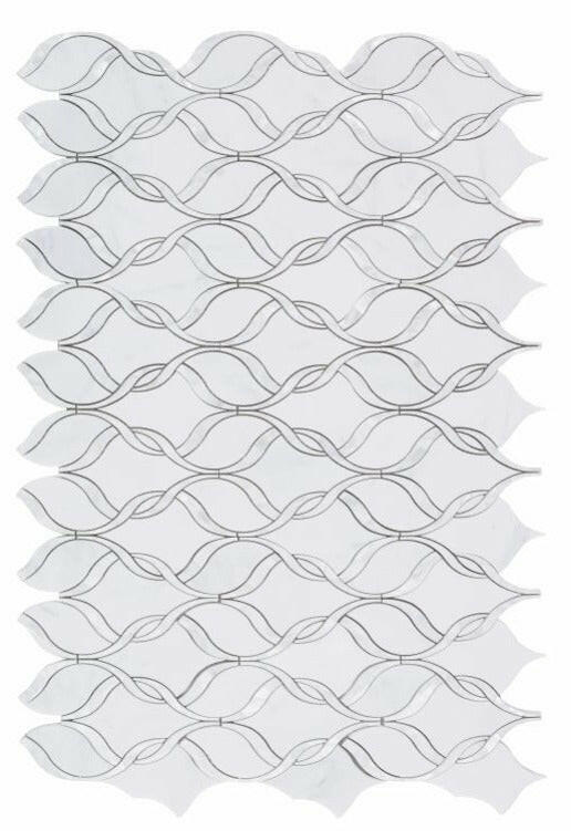 Fame Pearl Snow Twirl Mosaic Wall Tile-Mixed Mosaic-American Tile Depot