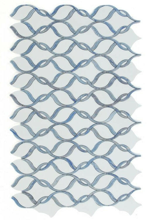 Fame Sapphire Polished Twirl Marble Mosaic Wall Tile-Marble Mosaic-American Tile Depot