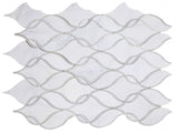 Fame Large White Polished Twirl Marble Mosaic Wall Tile