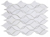 Fame Large White Polished Twirl Marble Mosaic Wall Tile