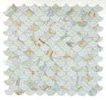 Fish Scale Calacatta Gold Polished Marble Mosaic Tile-Marble Mosaic-American Tile Depot