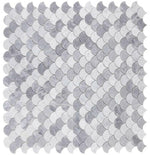 Fish Scale Dusk Polished Marble Mosaic Tile-Marble Mosaic-American Tile Depot