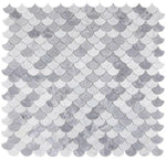 Fish Scale Dusk Polished Marble Mosaic Tile-Marble Mosaic-American Tile Depot