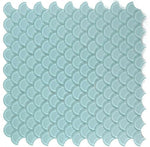 Fish Scale Mint Glossy Glass Mosaic Tile-Glass Mosaic-American Tile Depot