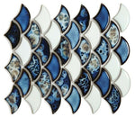 Fish Scale Ocean Glossy Porcelain Mosaic Tile-Porcelain Mosaic-American Tile Depot